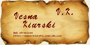 Vesna Kiurski vizit kartica